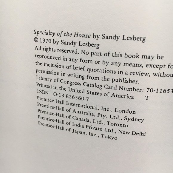 SPECIALTY of the HOUSE Cookbook by Sandy Lesberg - Picture 4 of 11